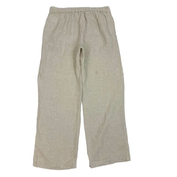 MADEWELL The Easy Pull-On Pant 100% Linen M Oat Elastic Waist Relax Straight B24 - Picture 3 of 6